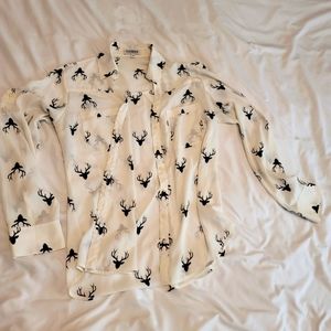 Deer Pattern Button Up